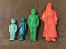 Vintage Soviet resistant toy soldiers plastic 4 pcs USSR 1980s