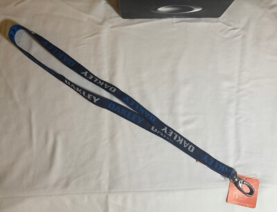 New OAKLEY STANDARD LANYARD -Light Blue /Dark Blue / White - square O sunglasses