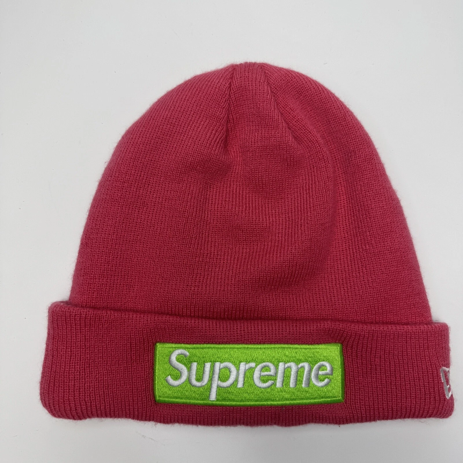 Bonnet Supreme Magenta New Era Box Logo FW17 ROSE VERT