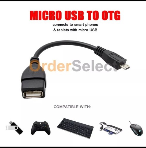 Micro USB B Male to A Female OTG Adapter Converter Cable For Android Samsung - Zdjęcie 2 z 5