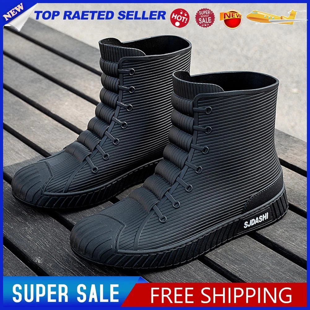 Men Women Fishing Boots Comfortable for Gardening Farming Camping (Black 39)