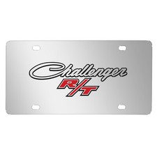 Dodge Challenger Rt Classic 3d Logo On Chrome Stainless Steel License Plate