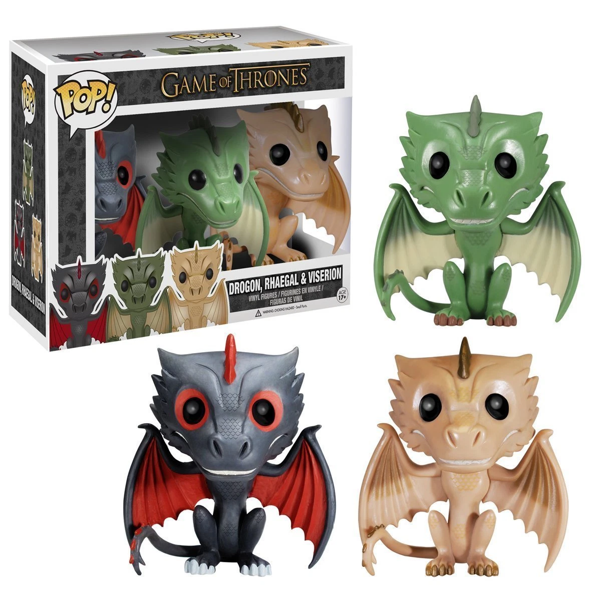 tusind anspore Ansøgning Funko Pop Game of Thrones DRAGON 3 PACK Drogon Rhaegal Viserion HBO  Exclusive | eBay