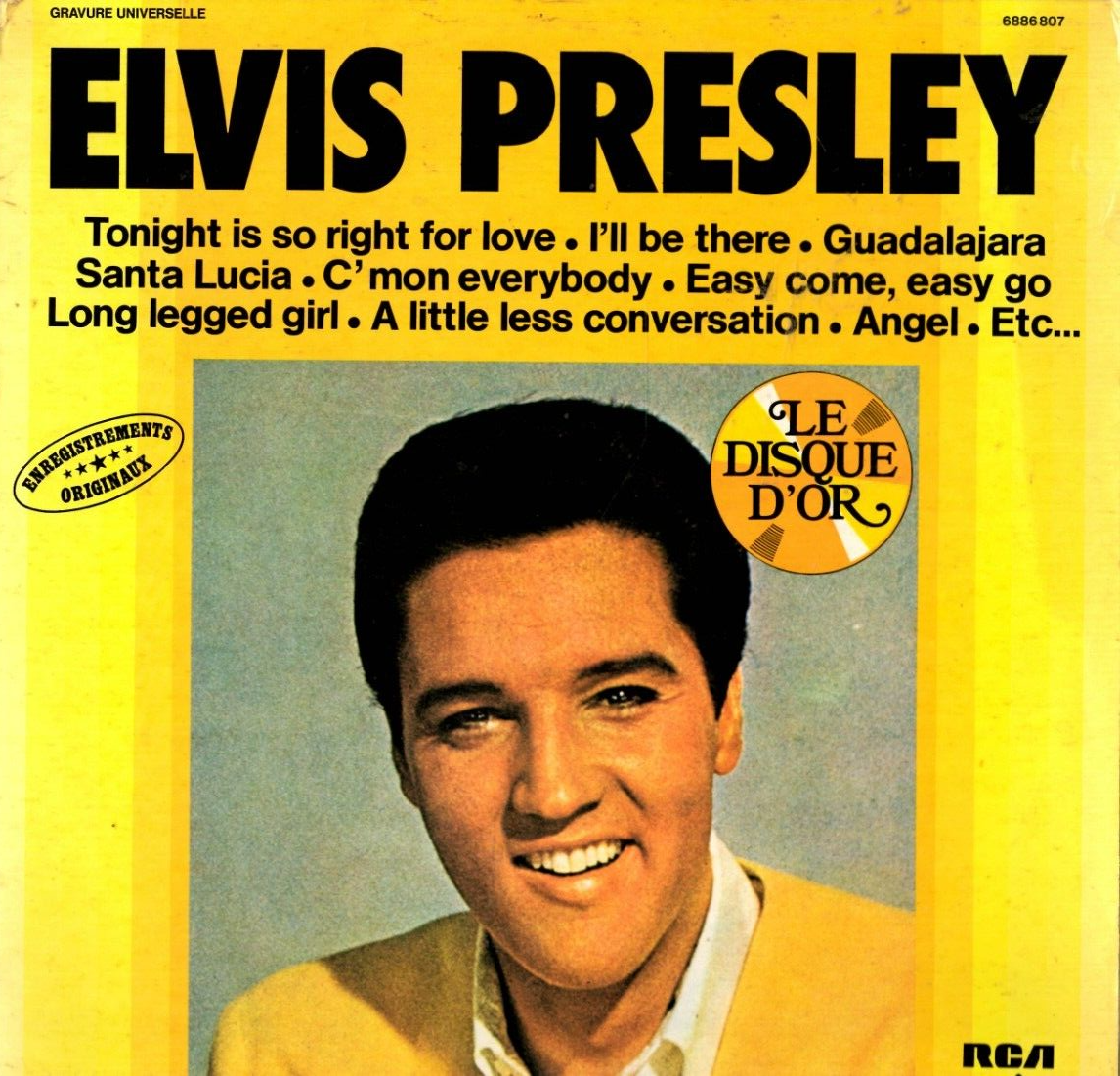 Elvis Presley Vinyl LP RCA French Import 197?, 6886807, Le