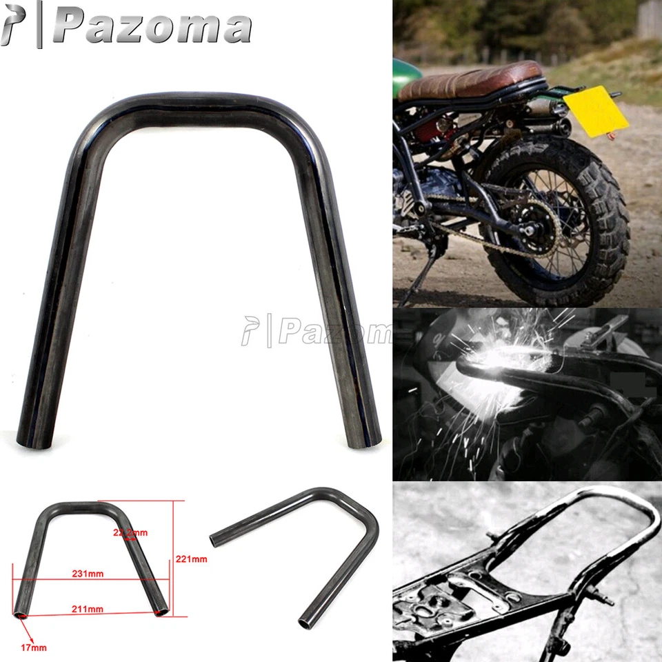 Marco de asiento trasero tubo gris plata extremo rastreador aro para Honda BMW Café Racer 7/8" Foto 2 de 4