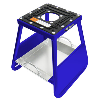 Pit Posse Motorcycle Panel ID Stand w/ Removable Tray Motocross Dirt Bike Blue