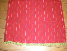 TAG Red & Green with Pom-poms Christmas Table Runner 14"x70" (T84)