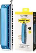 EASTTOP New Chromatic Harmonica 16hole Harmonica key of C Blue Professional Gift
