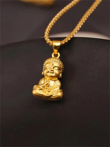 Reines 24K Gelbgold 999 Segen 3D Buddha Anhänger Herren Damen Charm Schmuck 1g - Bild 4 von 12