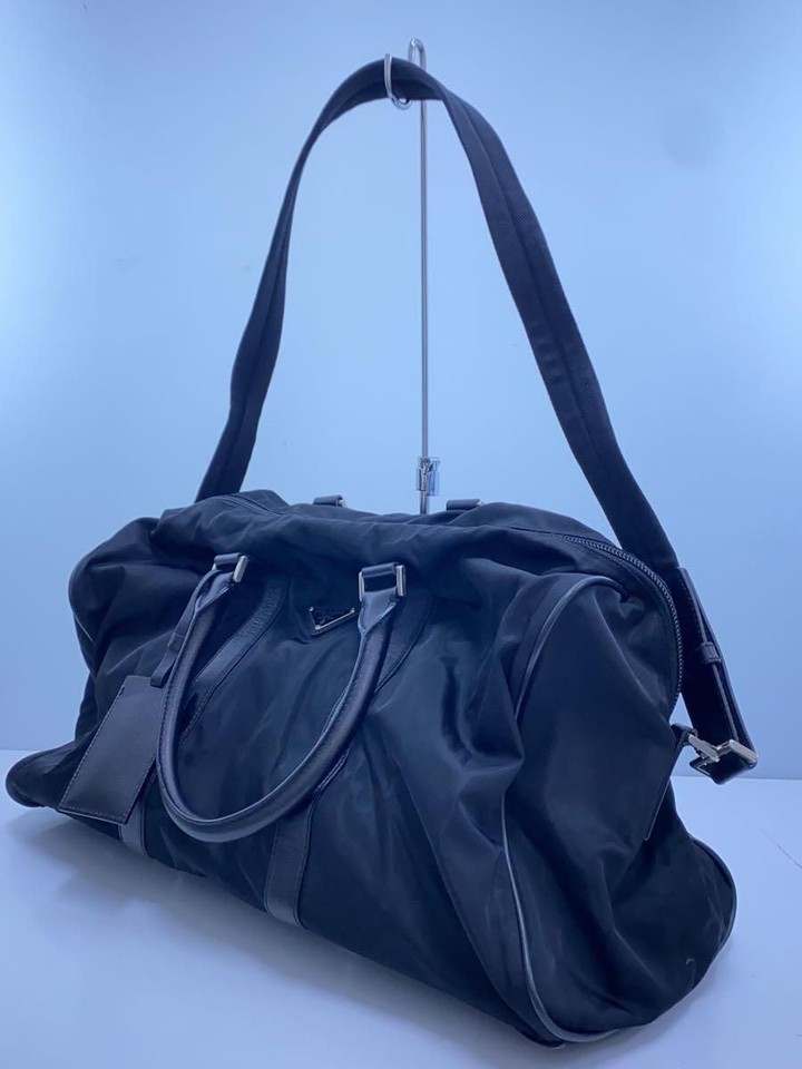 PRADA Boston bag nylon Black Used eBay