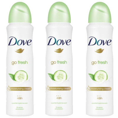 3 Pack Dove Cucumber Go Fresh Deodorant Spray 150ml  (5.07 oz)