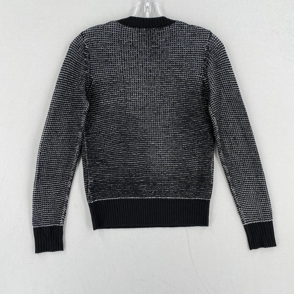 LOVE MOSCHINO Suéter Mujer Pequeño Negro Plateado Metálico Mezcla Lana Cuello Redondo Foto 4 de 4