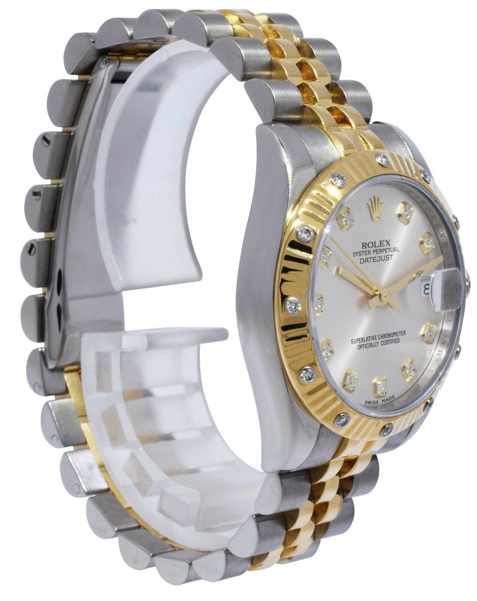 Rolex Datejust 18k Yellow Gold/Steel & Diamond Silver Dial 31mm