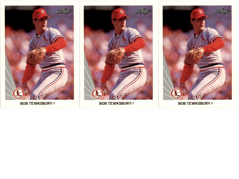(3) 1990 Leaf #406 Bob Tewksbury St. Louis Cardinals Card Lot