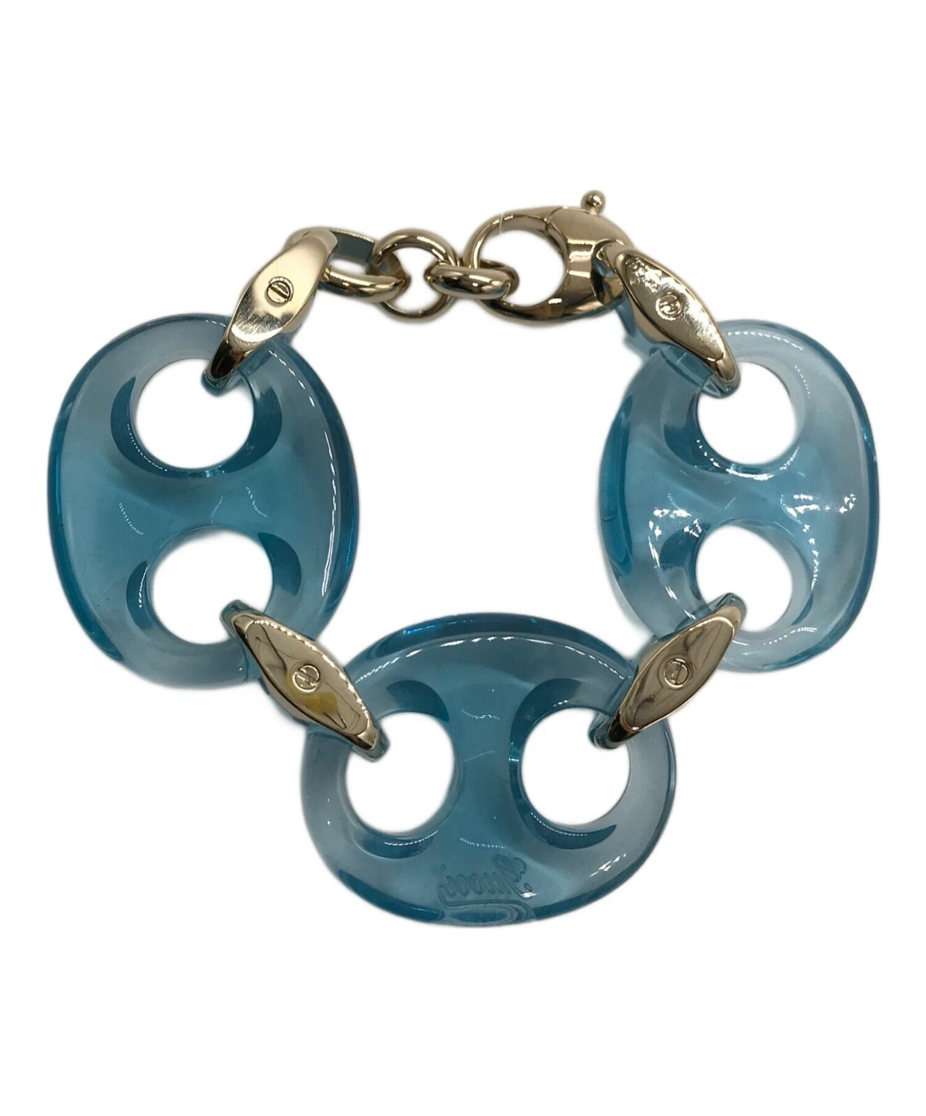 GUCCI bracciale catena trasparente blu cielo
