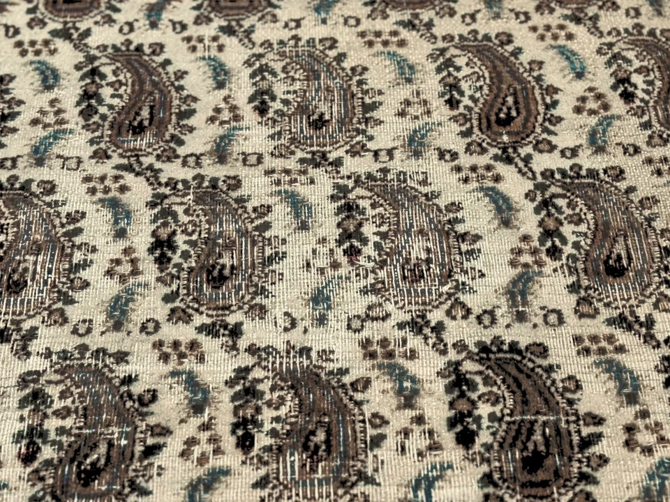 Alfombra de comedor antigua hecha a mano vintage de estado de ánimo marfil cachemir 8x10 Foto 4 de 4