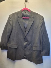 Stafford Merino Wool Mens 46 Regular Grey 2 Botton Blazer Sport Coat 1796