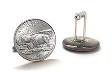 Mens Cuff Links North Dakota State Quarter Coin Cufflinks Uncirculated Qtr 2006