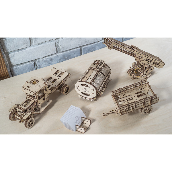 Ugears - Wood Model Building Truck UGM-11 Truck And Expansion Set 4er Set Ugears - Wood Model Building Truck UGM-11 Truck And Expansion Set 4er Set