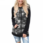 Womens Camouflage Full Zip Army Hoodie Fleece Sweatshirts Zip Up Army Tops