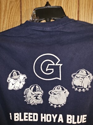 Georgetown University Hoya Saxa Small Mens Blue Double-sided