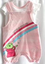 Star Wars The Mandalorian Baby Girls "Cuteness Overload" 2-Pc Yoda Shortall Set