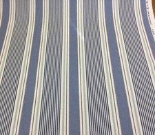 Clarke+Clarke SAIL STRIPE CLOUD (Blue)Nautical Cotton Fabric.Curtains/Upholstery