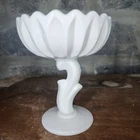 INDIANA Vintage Milk Glass Compote Lotus Candy Dish White