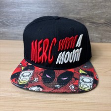 Deadpool Hat Cap Snap Back Black Red Marvel Adjustable Mens