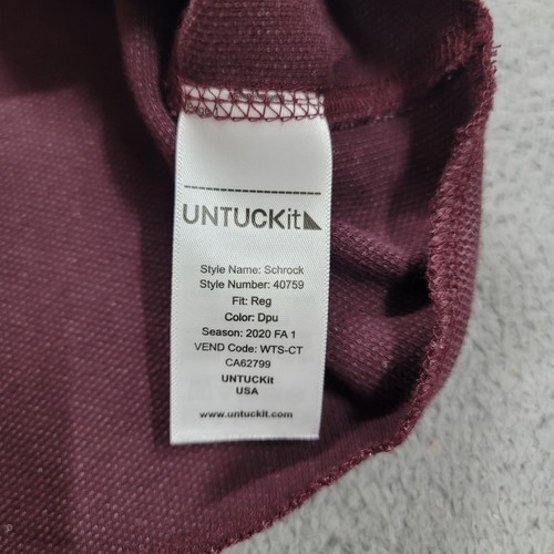 Untuckit Shirt Mens Large Jam Purple Schrock Henley Long Sleeve Cotton Modal - Picture 7 of 10