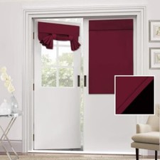 100 Blackout French Door Curtain Privacy French Door 26"W x 40"L Burgundy