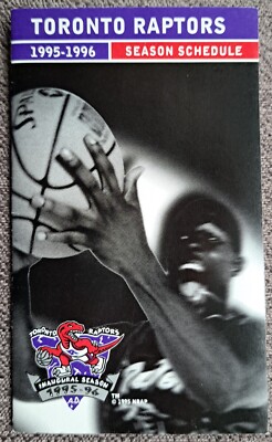 Toronto Raptors Inaugural First Season Pocket Schedule 1995-96
