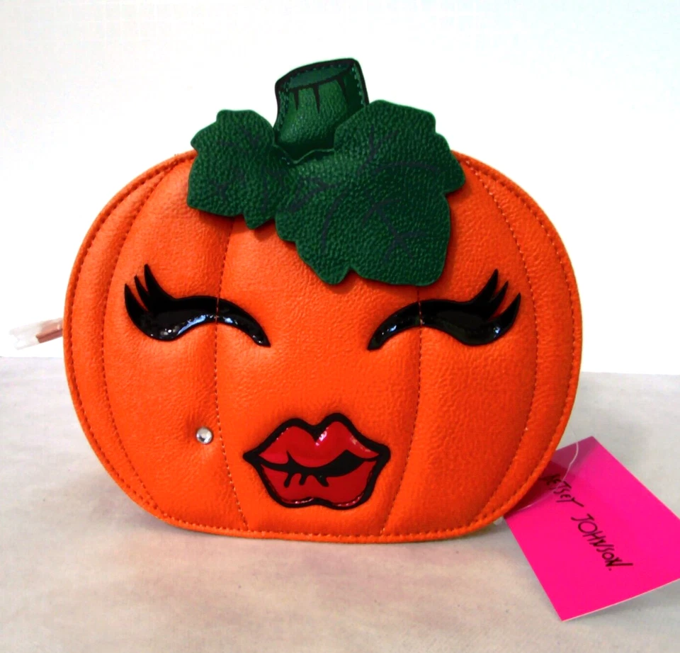 Bolso Bandolera Betsey Johnson Kitsch Calabaza Cartera Halloween Nuevo con Etiquetas