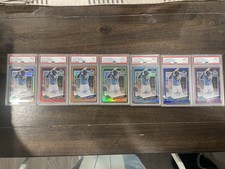 2023 Donruss Optic Rainbow Junior Caminero Autograph Lot Of 7 Tampa Bay Rays PSA