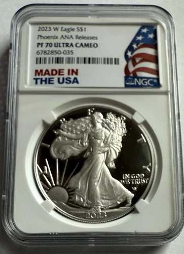 2023-W Silver American Eagle $1 NGC PF70 Ultra Cameo Phoenix ANA Releases