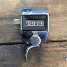 Sportline Manual Tally Counter Hand Held 4 Digit Number Clicker Silver