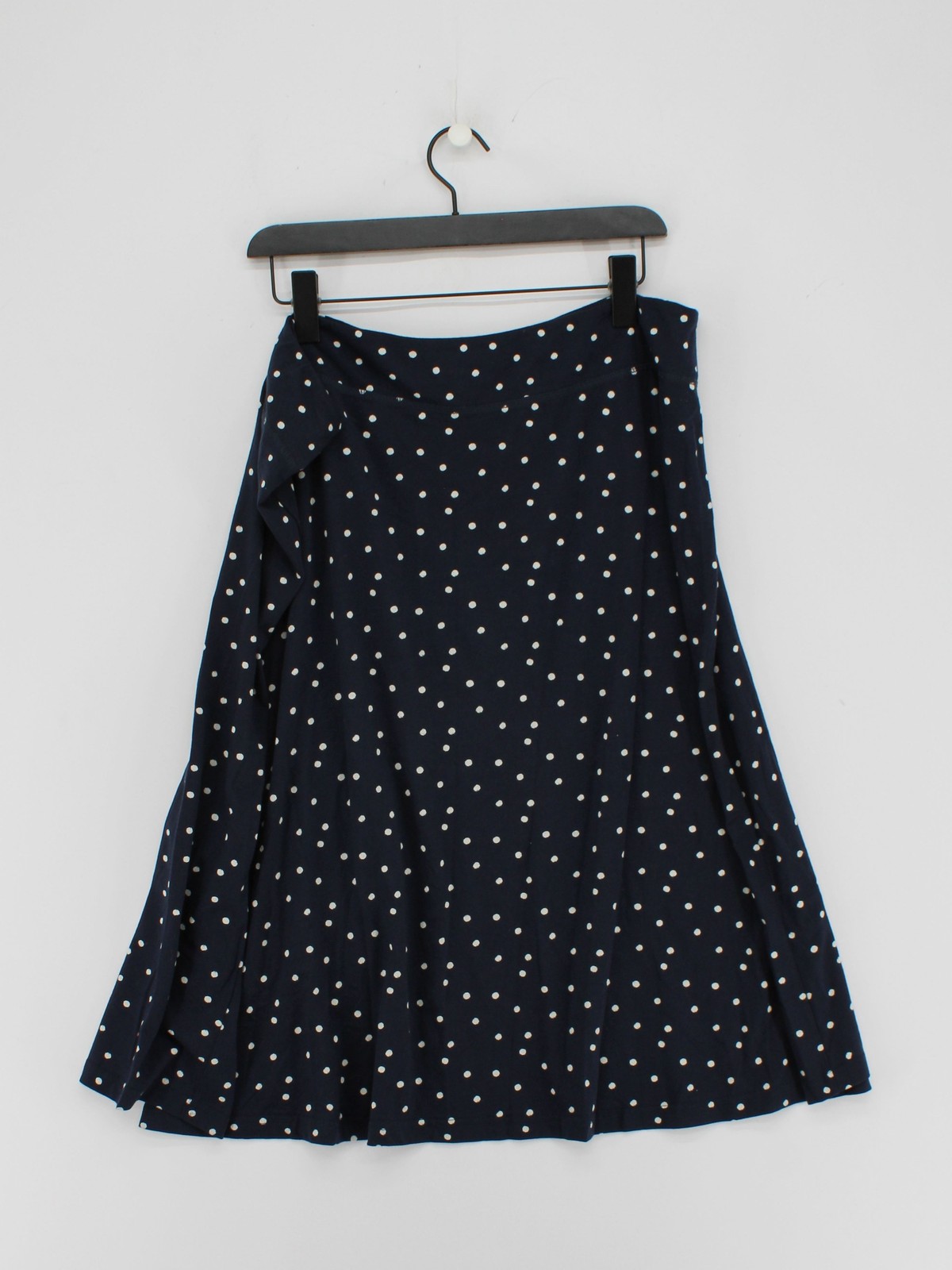 Seasalt Women's Midi Skirt UK 10 Blue Polkadot Cotton with Elastane Midi Pleated image 2