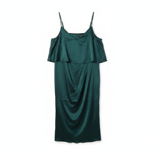 NEW City Chic XL 22 Dress Baby Frill Emerald Green Formal Silky Cocktail 