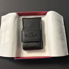 Elie Bleu Black Leather Case J-14 Jet Lighter