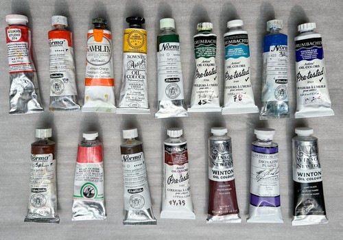 🌈🎨Artist's Oils 16 Color Lot⭐Grumbacher, Gamblin, Old Holland, Schmincke Norma