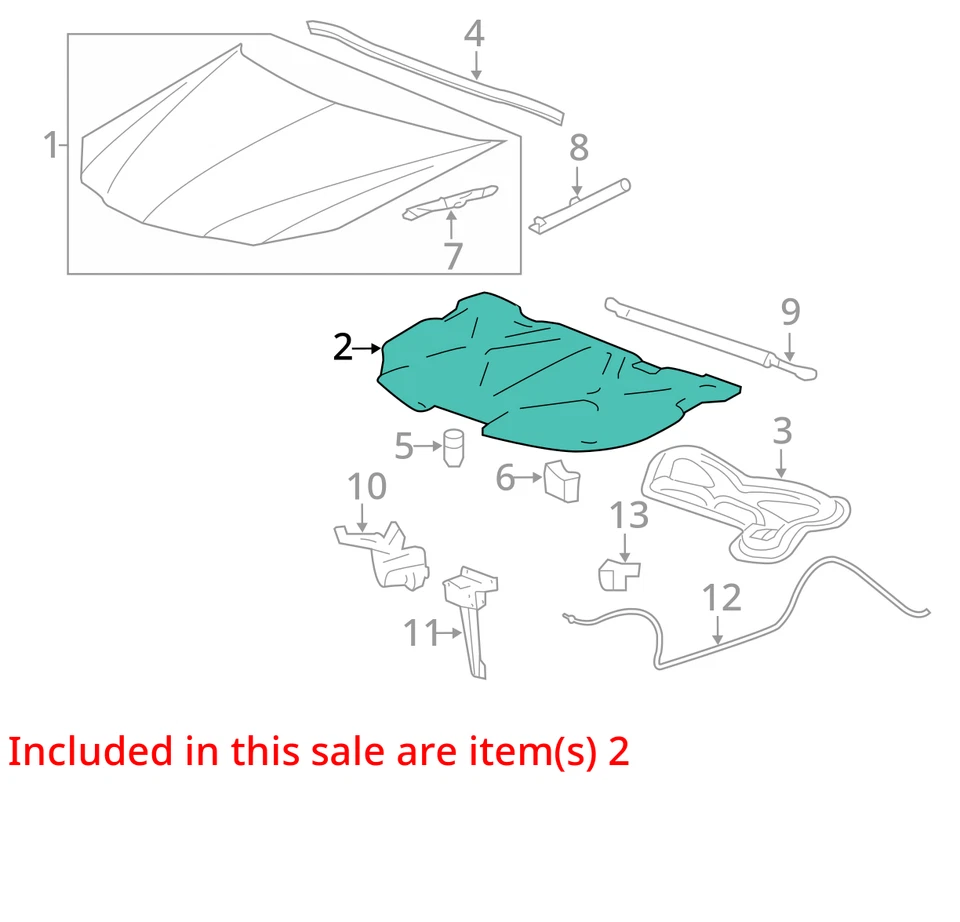 FITS 2004-2008 PONTIAC GRAND PRIX INSULATOR HOOD 10392130 - NEW OEM 10392130 - Image 3 of 4