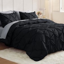 Cal King Comforter Set 7 Pieces - Bed in a California King Black  Light Grey