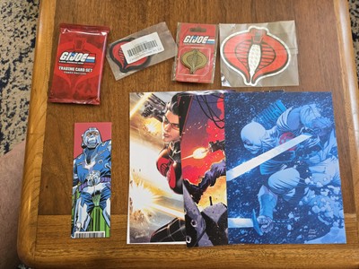 G.I. JOE KICKSTARTER EXTRAS Pin Patch Sticker Trading Cards Prints Cobra Edition