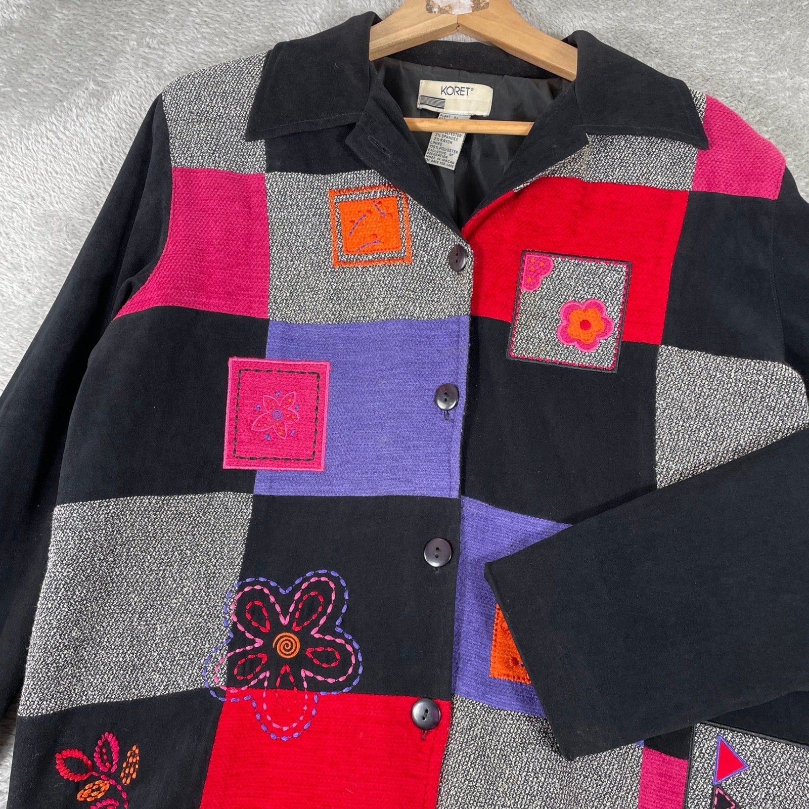 Vintage Koret Patchwork Jacket Womens Medium Mult… - image 1