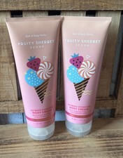 Bath  Body Works Fruity Sherbet Scoop Ultimate Hydration Body Cream 8oz Lot X2