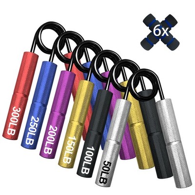 Grip Strength Trainer,50-300LB (6 Red, blue, purple, yellow, black, white 
