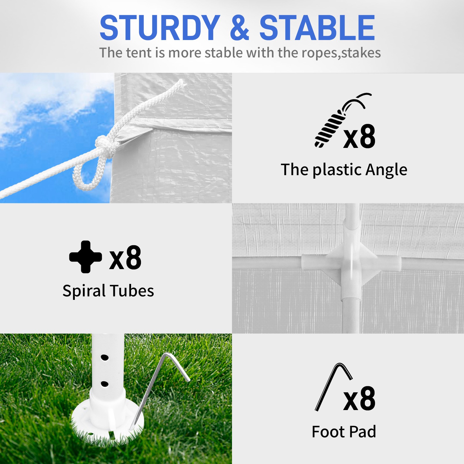 10'x30' Canopy Tent Waterproof Awning Low-end Outdoor Party Gazebo 5 Sides White