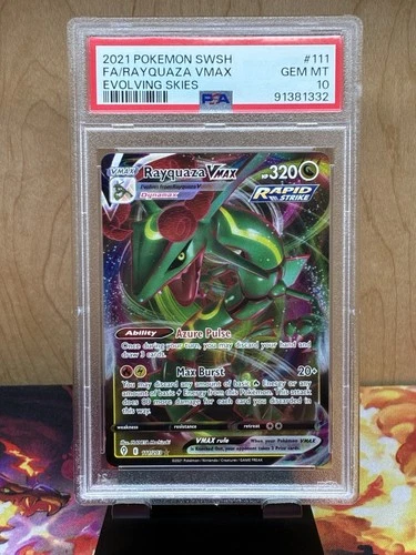 2021 Pokemon 111/203 SWSH FA/Rayquaza Vmax Evolving Skies PSA 10