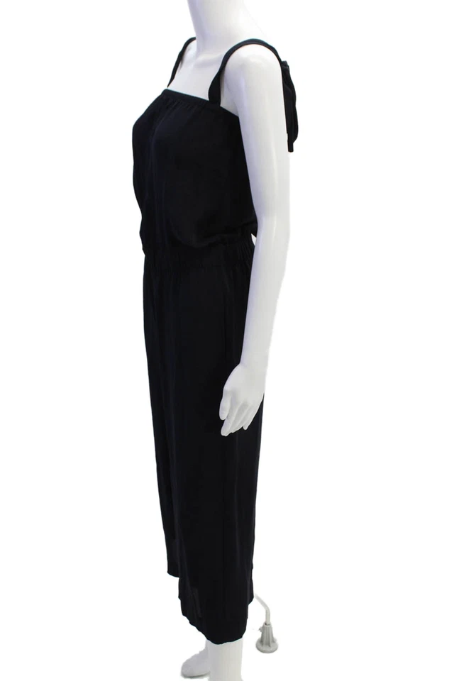 Mono negro sin mangas de seda cuello cuadrado Theory para mujer talla 2 Foto 2 de 4