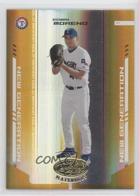 2004 Leaf Certified Materials Gold Mirror /25 Edwin Moreno #297 Rookie RC